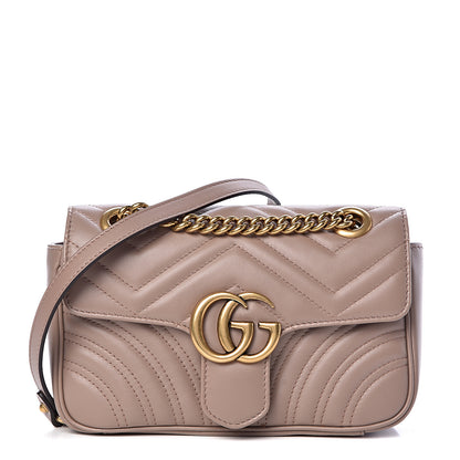 Gucci Calfskin Matelasse Mini GG Marmont Shoulder Bag Porcelain Rose 1 of 11