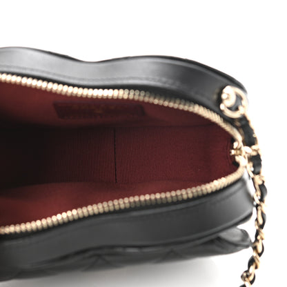 Chanel Lambskin Quilted CC In Love Heart Clutch With Chain Black 5 of 11