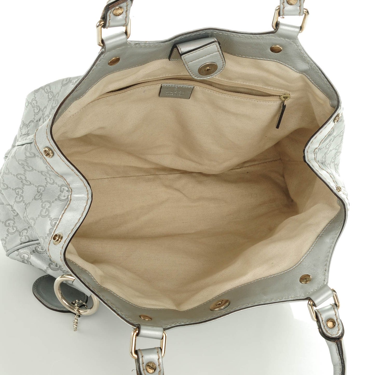 Guccissima Medium Sukey Tote Silver