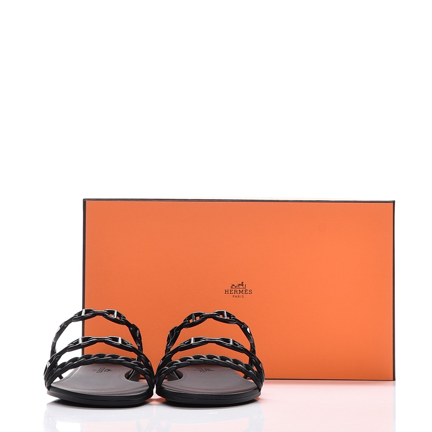 Hermes Rubber Chaine d'Ancre Rivage Sandals 37 Black 8 of 8