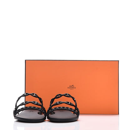 Hermes Rubber Chaine d'Ancre Rivage Sandals 37 Black 8 of 8