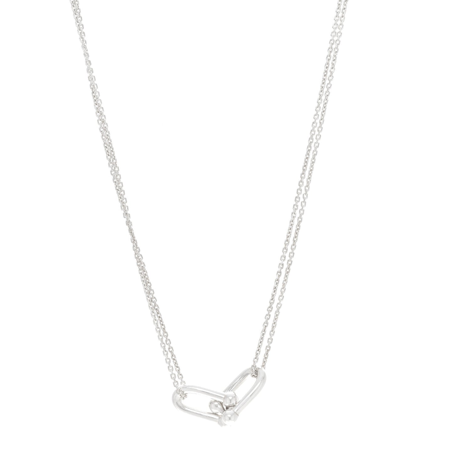 Sterling Silver Double HardWear Link Pendant Necklace