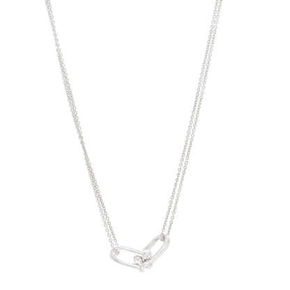 Tiffany Sterling Silver Double HardWear Link Pendant Necklace 1 of 5