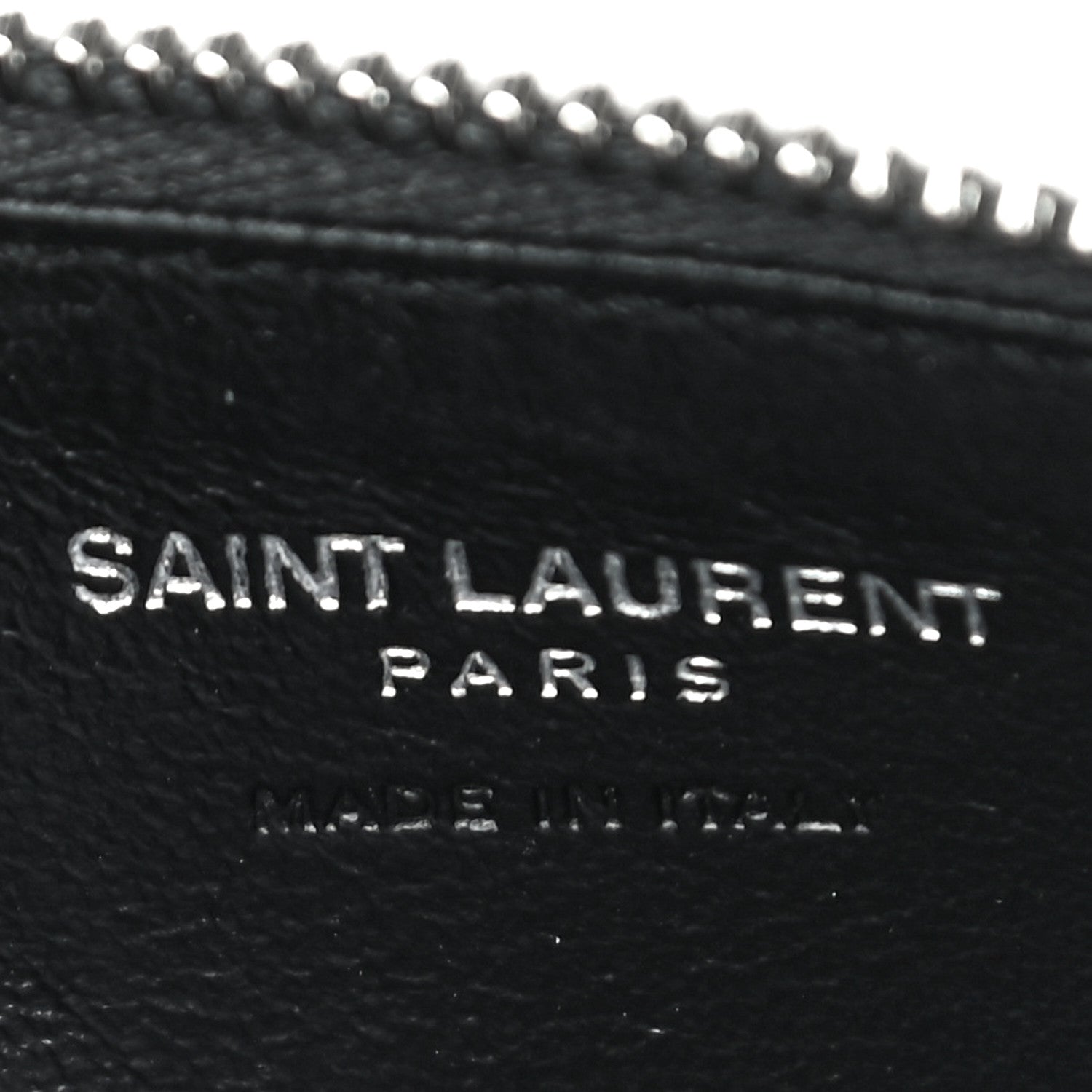 Saint Laurent Grain De Poudre Matelasse Chevron Monogram Fragments Zippered Card Case Fog 6 of 10