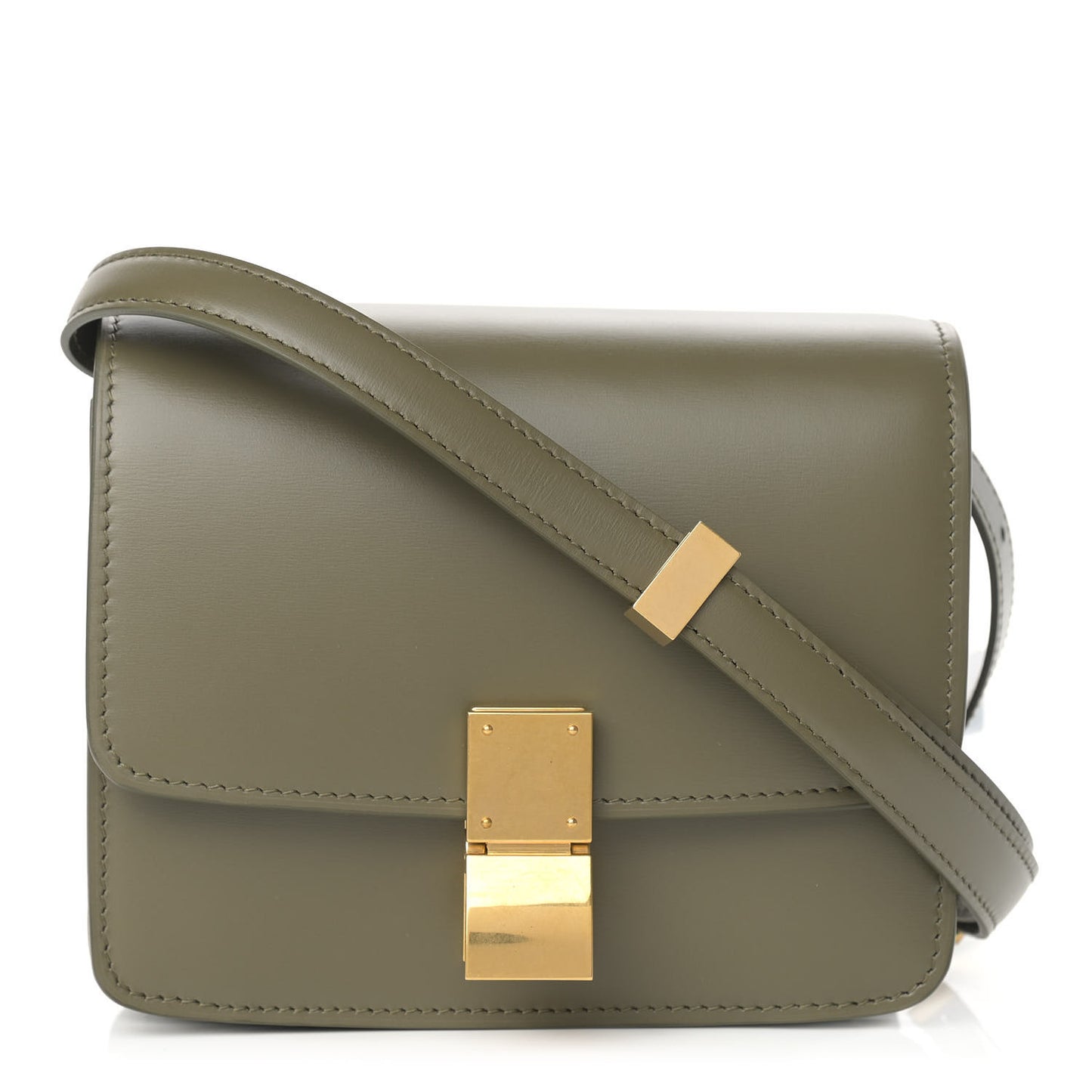 Box Calfskin Small Classic Box Flap Bag Army Green