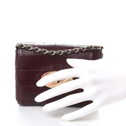 Mulberry Calfskin Crocodile Embossed Mini Lily Oxblood 3 of 8