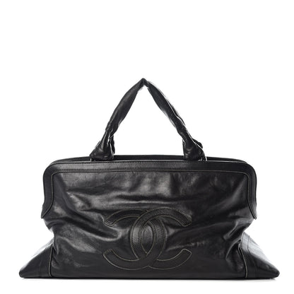 Chanel Lambskin East West Soho Shopper Black 1 of 15
