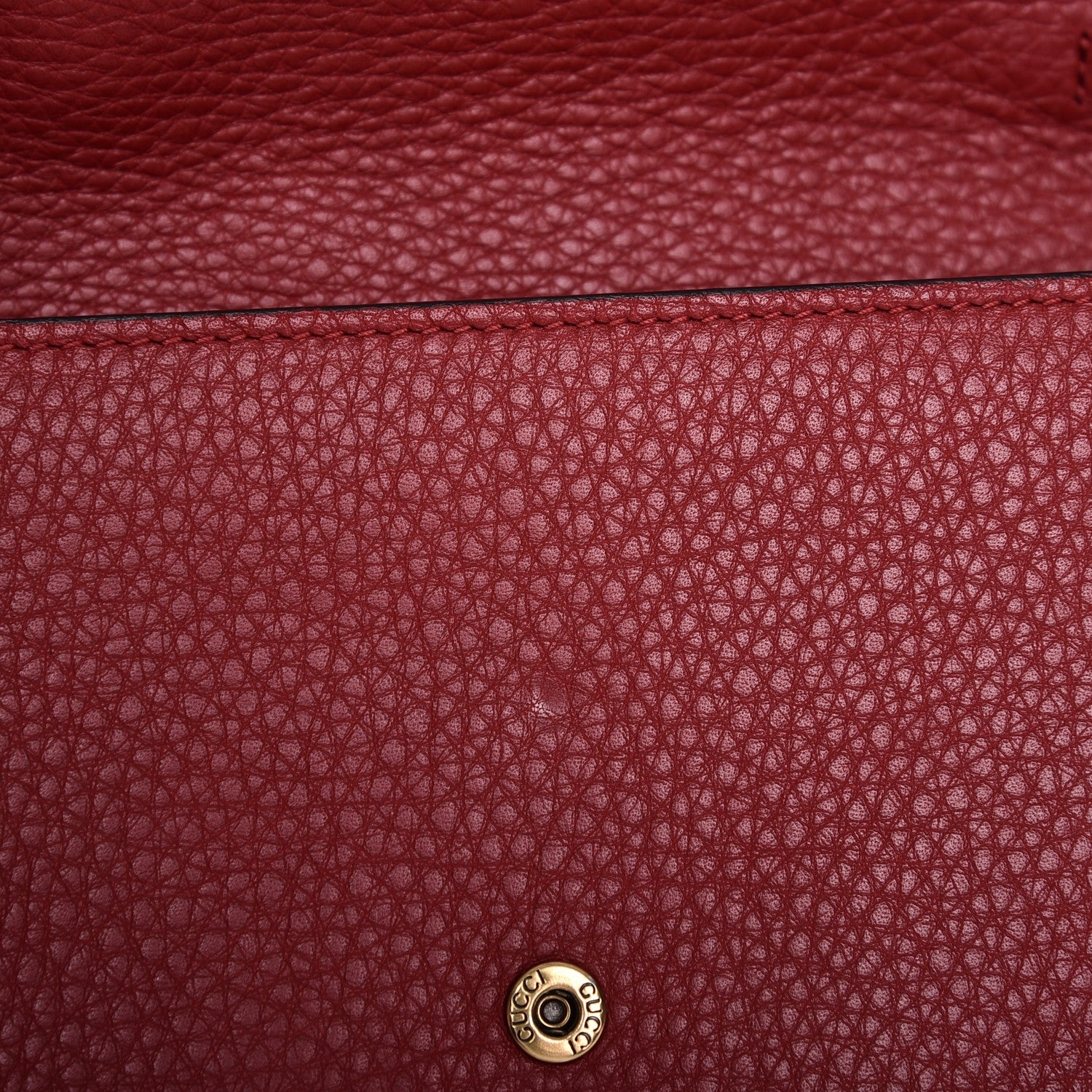 Gucci Calfskin GG Marmont Chain Wallet Vulcanic Red 8 of 8