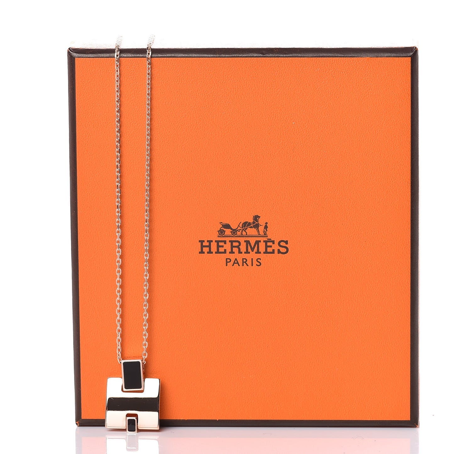 Rose Gold Plated Lacquered Eileen Pendant Necklace Black