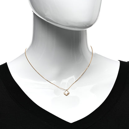Van Cleef & Arpels 18K Yellow Gold Mother of Pearl Sweet Alhambra Pendant Necklace 2 of 6