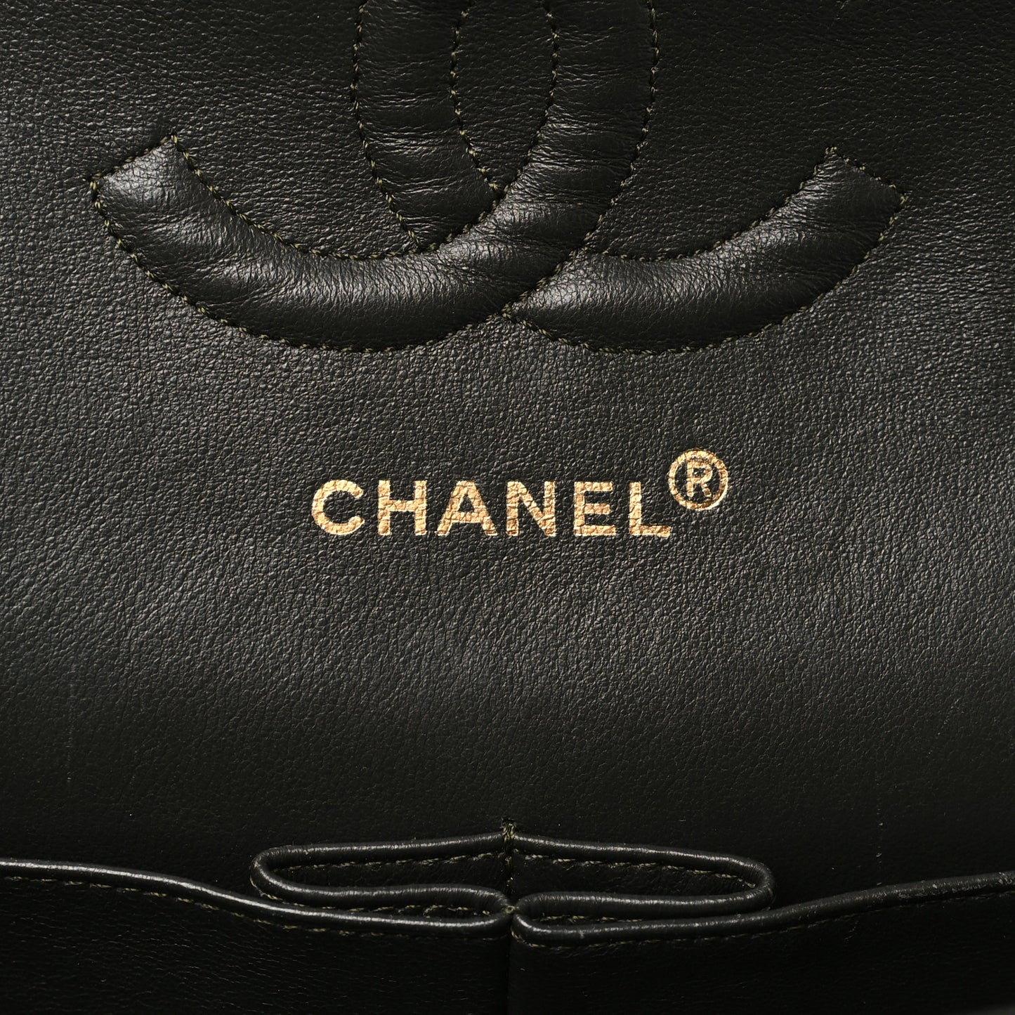 Lambskin Quilted Medium Double Flap Dark Grey