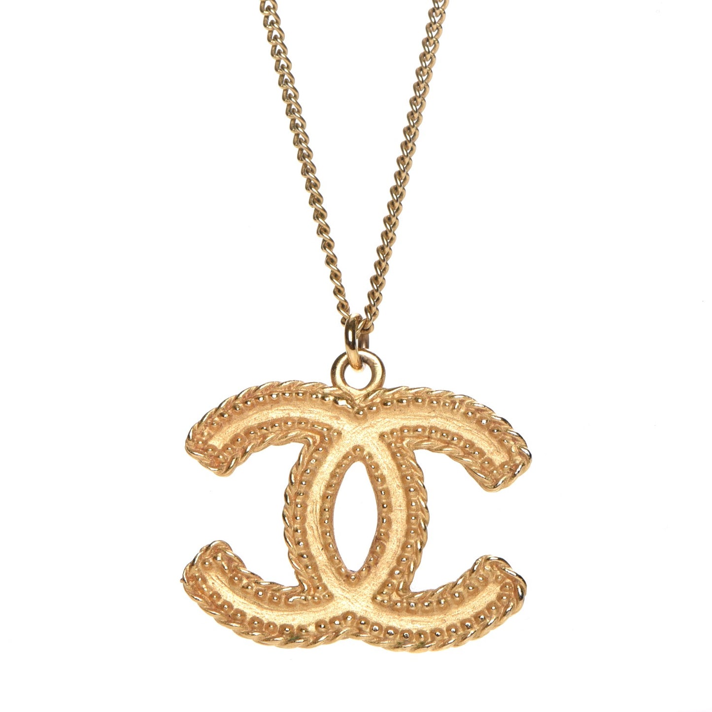 Enamel CC Necklace Gold