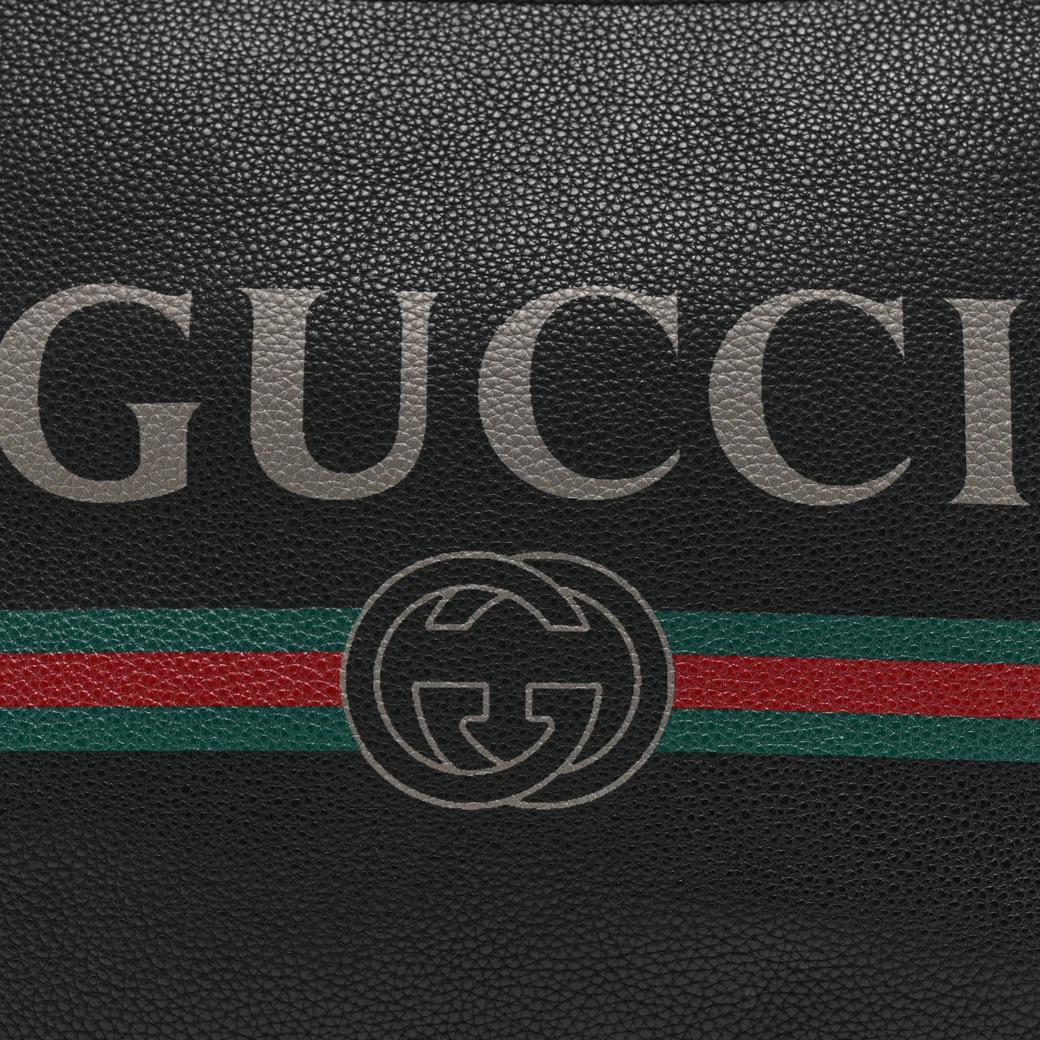 Gucci Pebbled Calfskin Medium Logo Portfolio Clutch Black 8 of 10