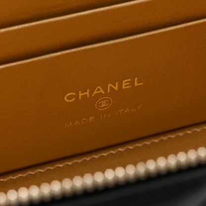 Chanel Lambskin Quilted Pearl Crush Small Vanity Case With Chain Black 6 of 11
