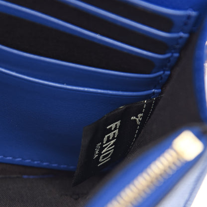 Fendi Vitello Cruise F is Fendi Bi-Color FF 1974 Embossed Medium Envelope Wallet On Chain Maya Black Blue Neon 7 of 10