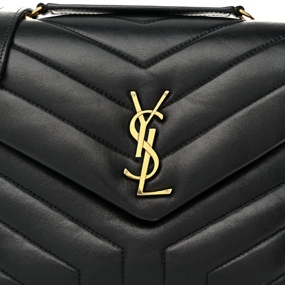 Saint Laurent Calfskin Y Quilted Monogram Small Loulou Chain Satchel Black 8 of 10