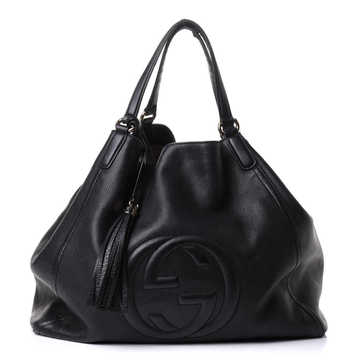Gucci Pebbled Calfskin Large Soho Shoulder Bag Black 1 of 13