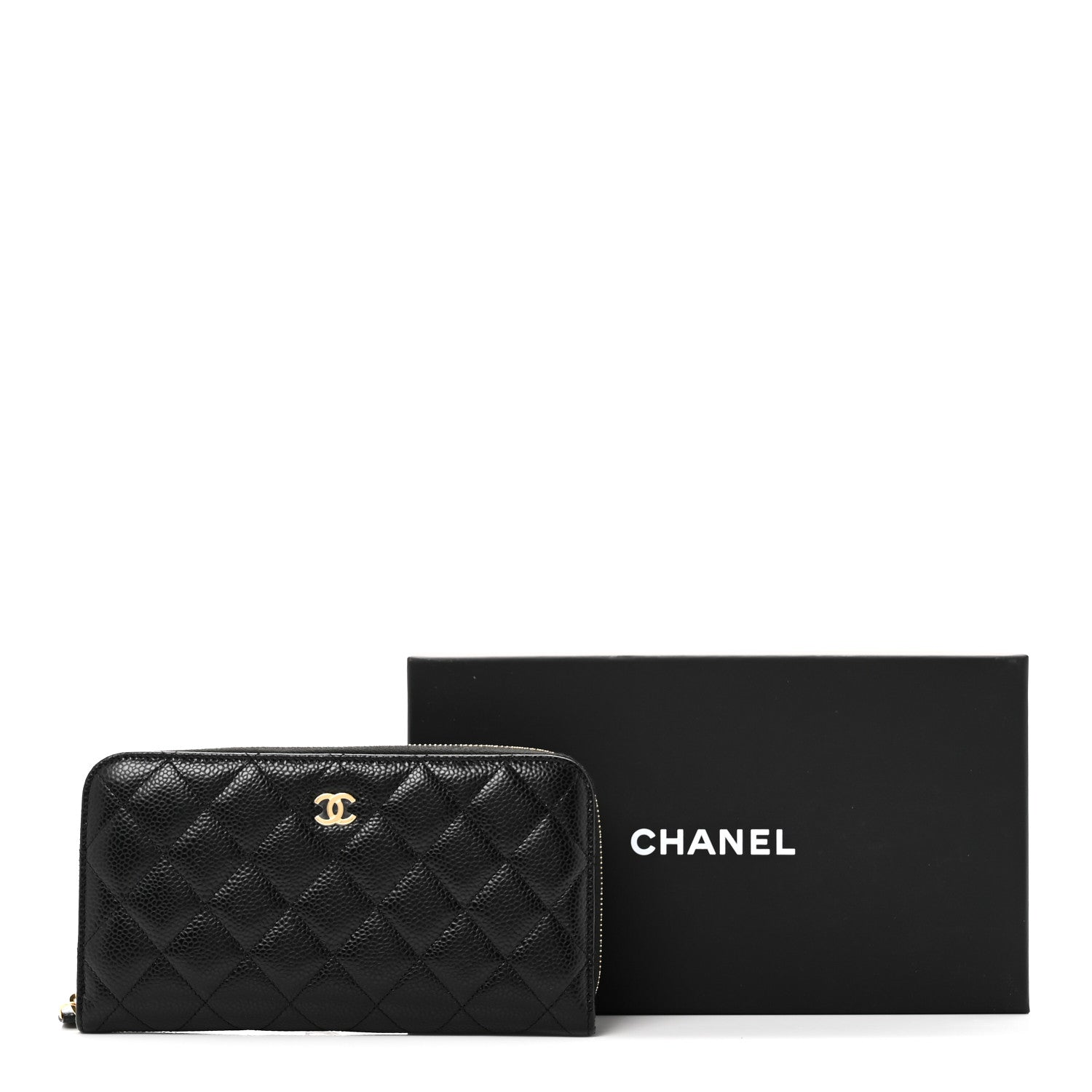Chanel Caviar Quilted Large Gusset Zip Around Wallet Black 10 of 10