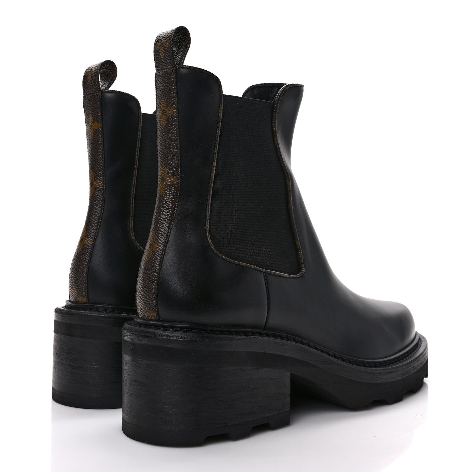 Louis Vuitton Calfskin Monogram Beaubourg Ankle Boots 39.5 Black 4 of 9