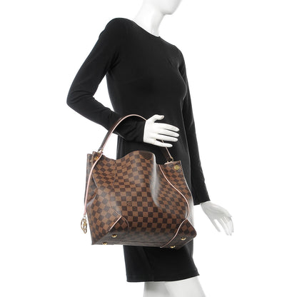 Louis Vuitton Damier Ebene Caissa Hobo Rose Ballerine 2 of 12