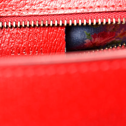 Gucci Calfskin Bamboo Web Medium Falena Moth Top Handle Bag Hibiscus Red 7 of 9