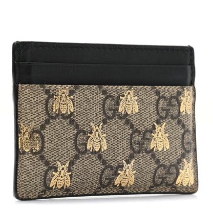 Gucci GG Supreme Monogram Bees Card Holder Black 3 of 7
