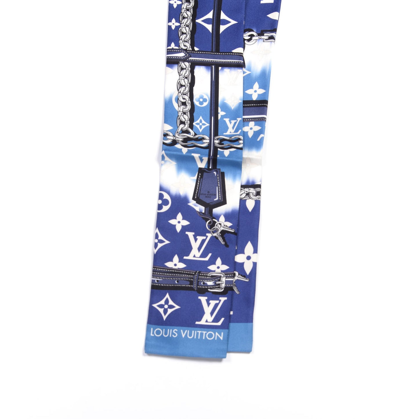 Silk Monogram Escale Confidential Bandeau Blue