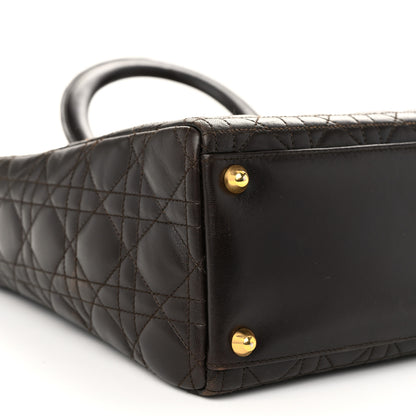 Christian Dior Lambskin Cannage Large Lady Dior Brown 9 of 10