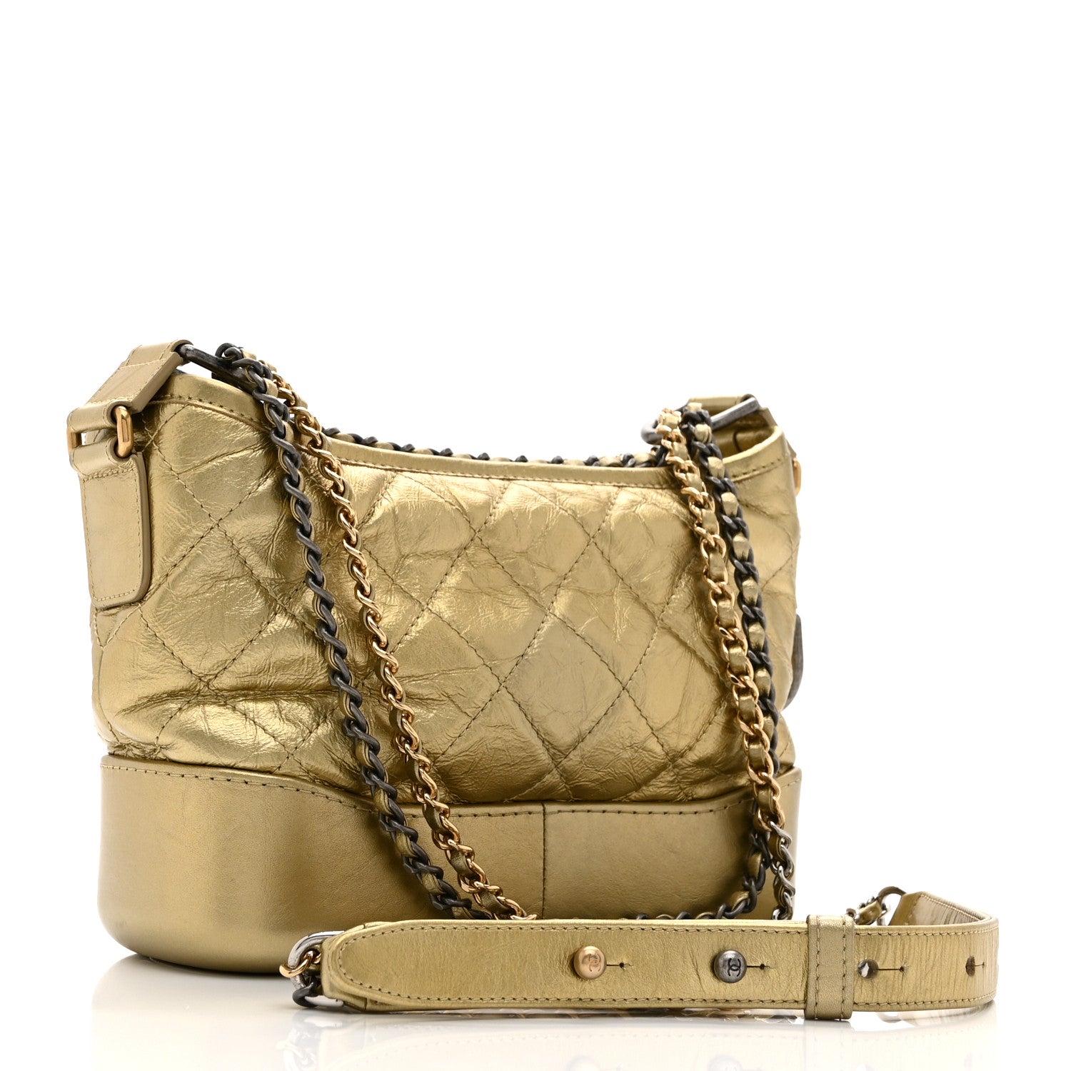 Chanel Metallic Aged Calfskin Quilted Small Gabrielle Hobo Gold 3 of 10