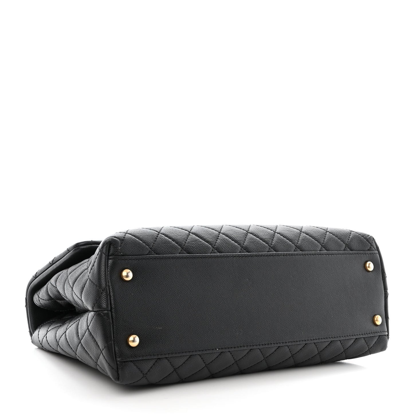 Caviar Quilted Medium Coco Handle Flap Black