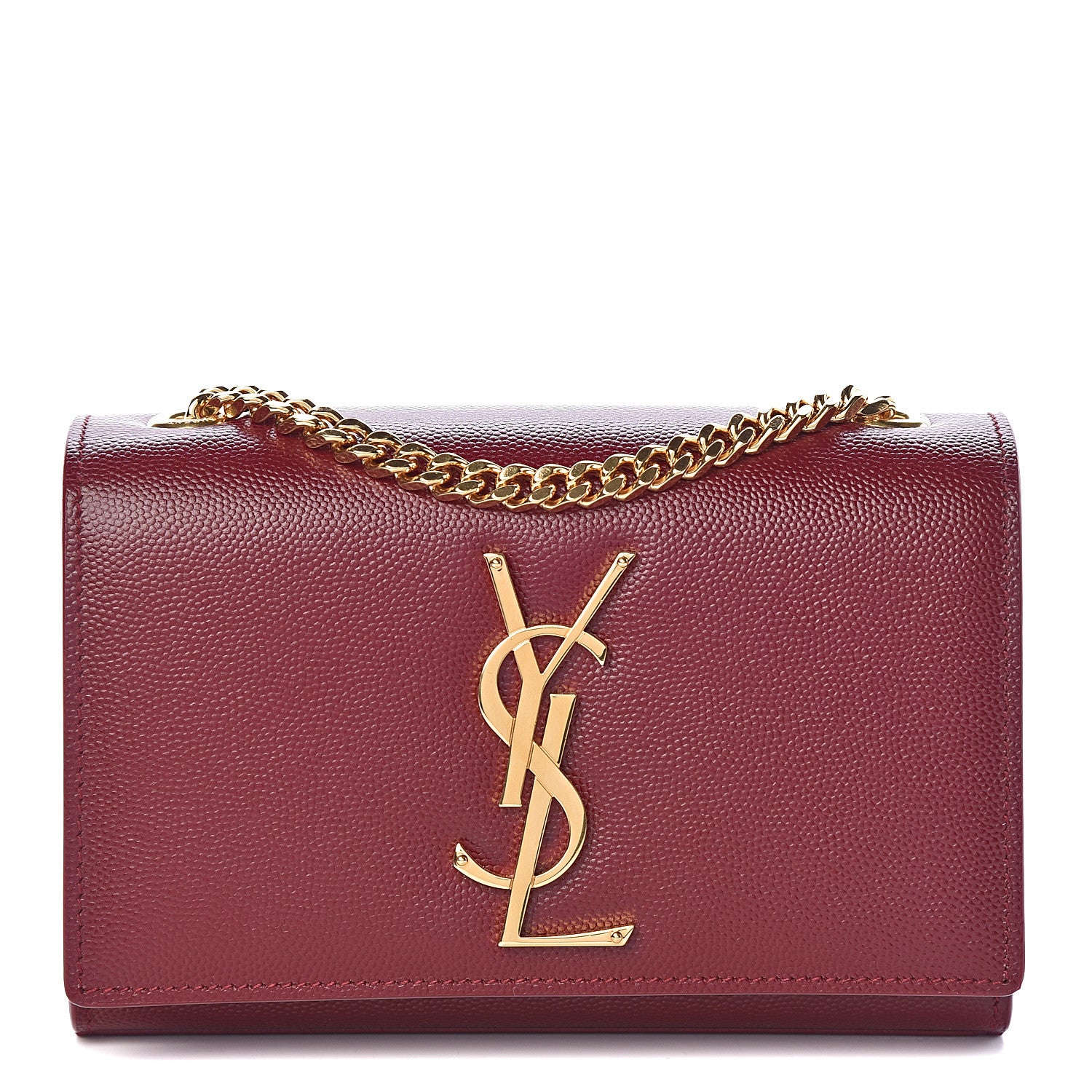Saint Laurent Grain De Poudre Small Monogram Kate Satchel Oxblood 1 of 8