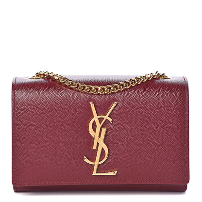Saint Laurent Grain De Poudre Small Monogram Kate Satchel Oxblood 1 of 8
