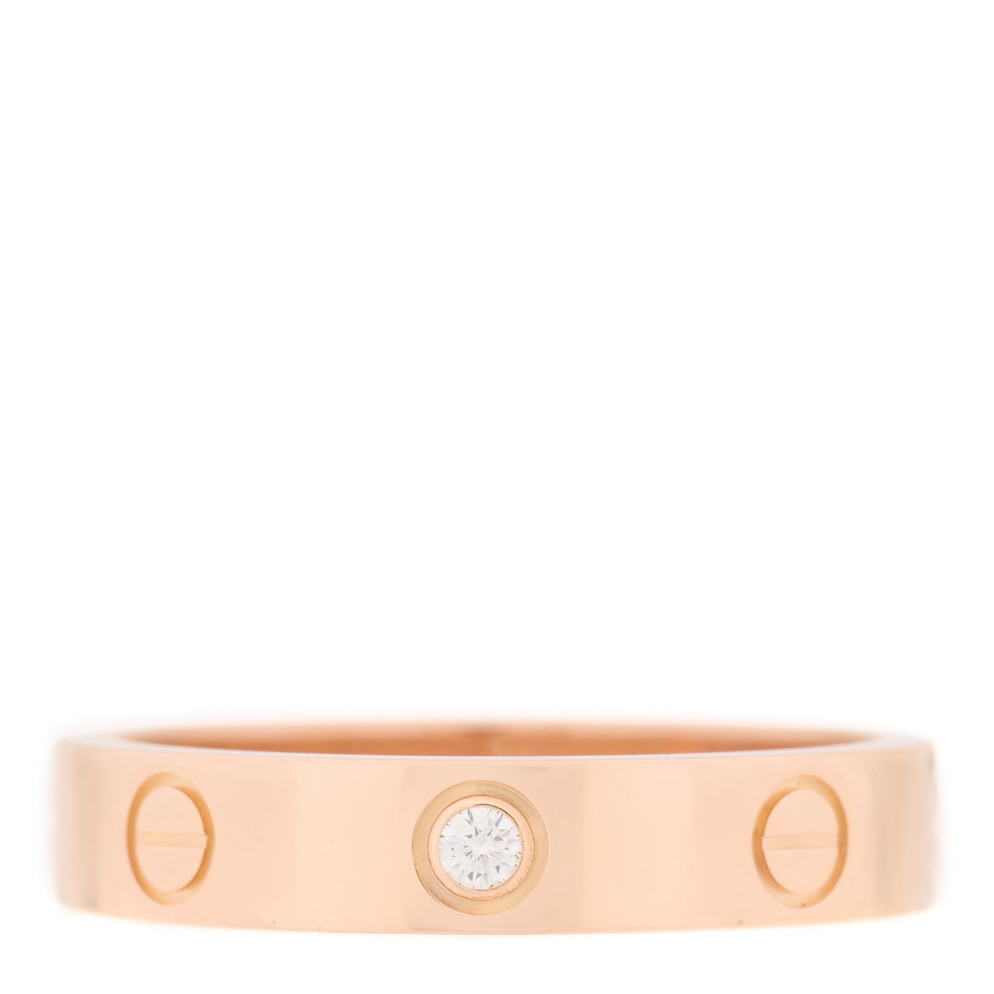 18K Pink Gold Diamond 4mm LOVE Wedding Band Ring 53 6.5