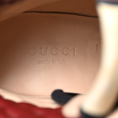 Gucci Magnum Calfskin Nappa Quilted Lace Up Ankle Boots 36.5 Garnet Red 7 of 9