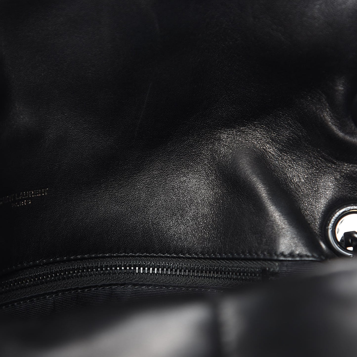 Lambskin Quilted Medium Loulou Puffer Monogram Chain Satchel Black