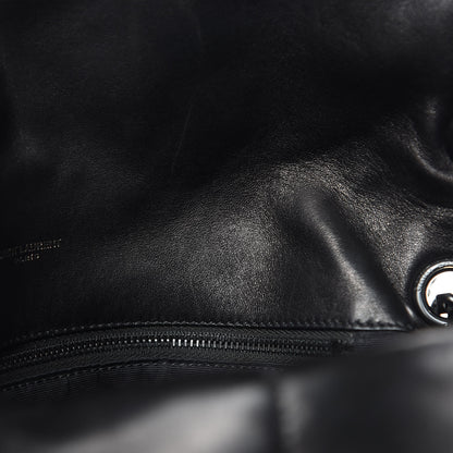 Saint Laurent Lambskin Quilted Medium Loulou Puffer Monogram Chain Satchel Black 17 of 17
