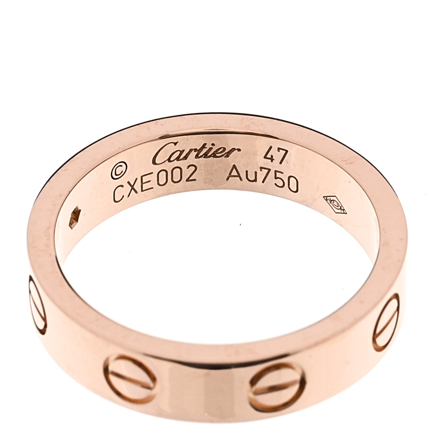 Cartier 18K Pink Gold Diamond 4mm LOVE Wedding Band Ring 47 4.25 4 of 4