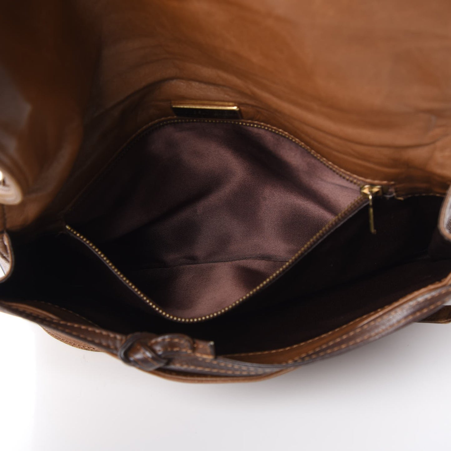 Nappa Intrecciato Flap Bag Noce