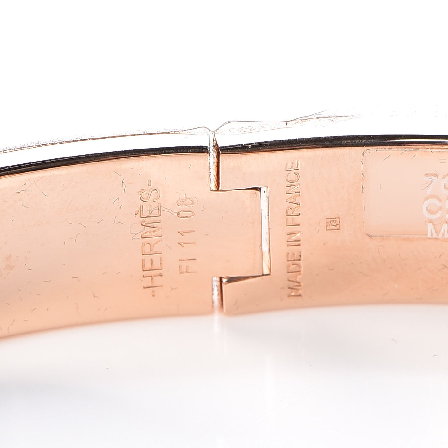 Enamel Narrow Clic Clac H Bracelet GM Marron Glace