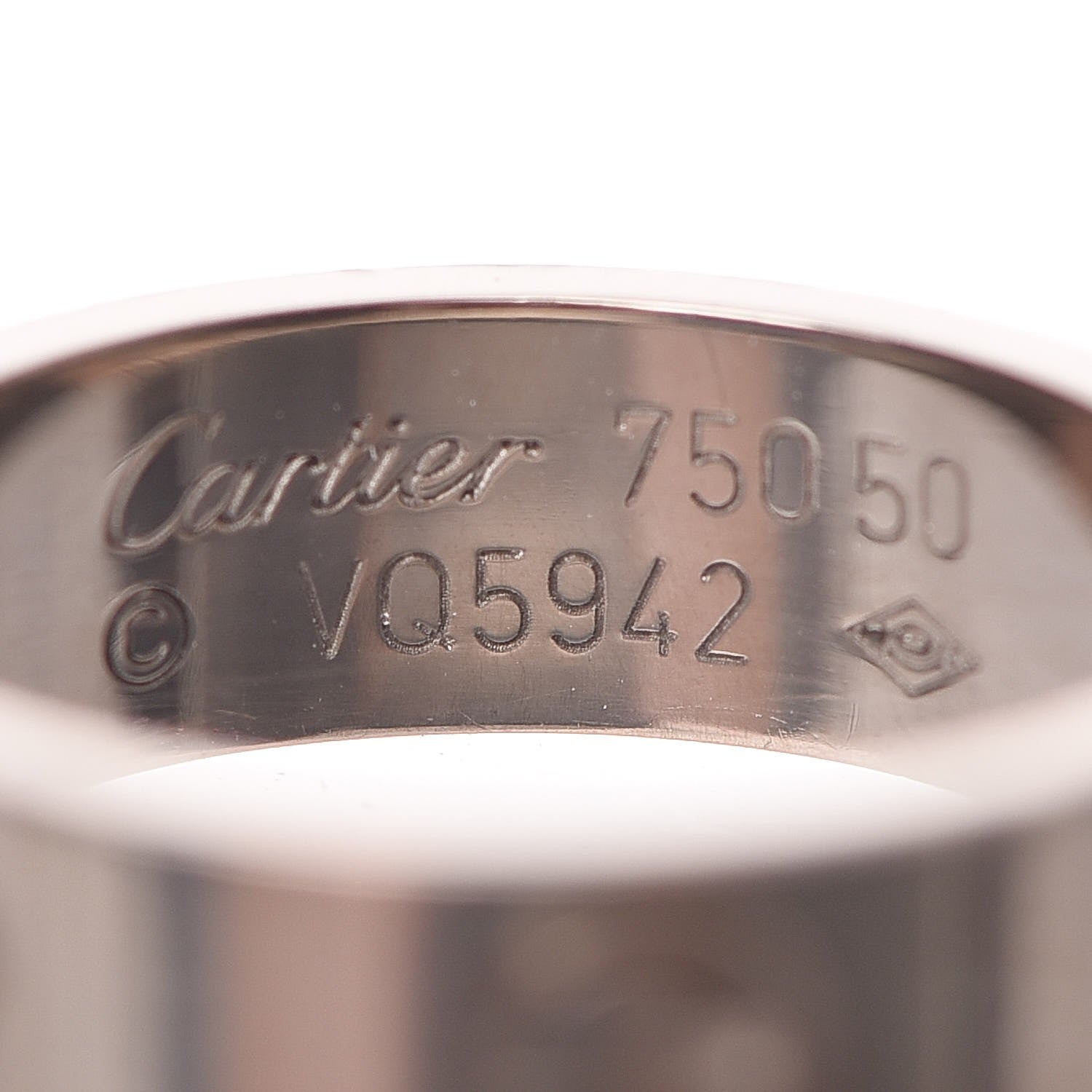 Cartier 18K White Gold 5.5mm LOVE Ring 50 5.25 6 of 6