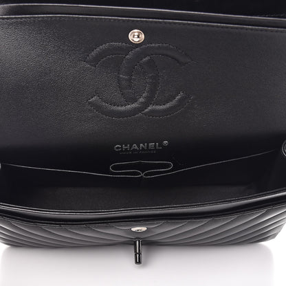 Chanel Lambskin Chevron Quilted Medium Double Flap So Black 6 of 10