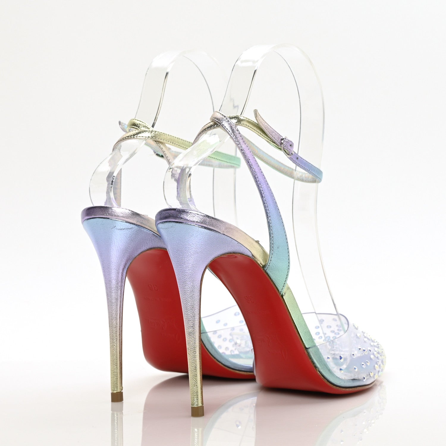 Christian Louboutin PVC Calf Alicoco Spikaqueen 100 Pumps 36 Version White 4 of 7