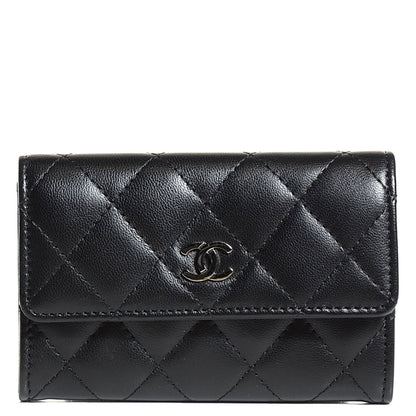 Chanel Lambskin Quilted Flap Card Holder Black 1 of 9