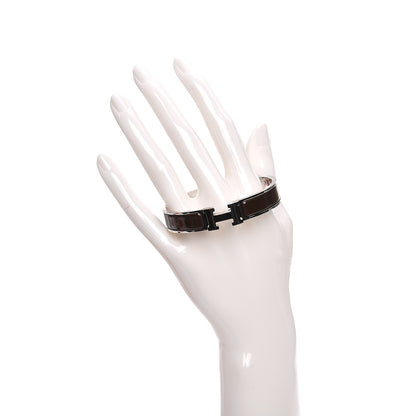 Hermes Enamel Narrow Clic Clac H Bracelet GM Chocolate 2 of 6