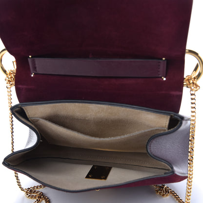 Chloe Suede Smooth Calfskin Drew Shoulder Bag Dark Purple 5 of 10