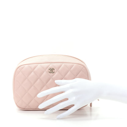 Chanel Caviar Quilted Medium Curvy Pouch Cosmetic Case Light Pink 2 of 10