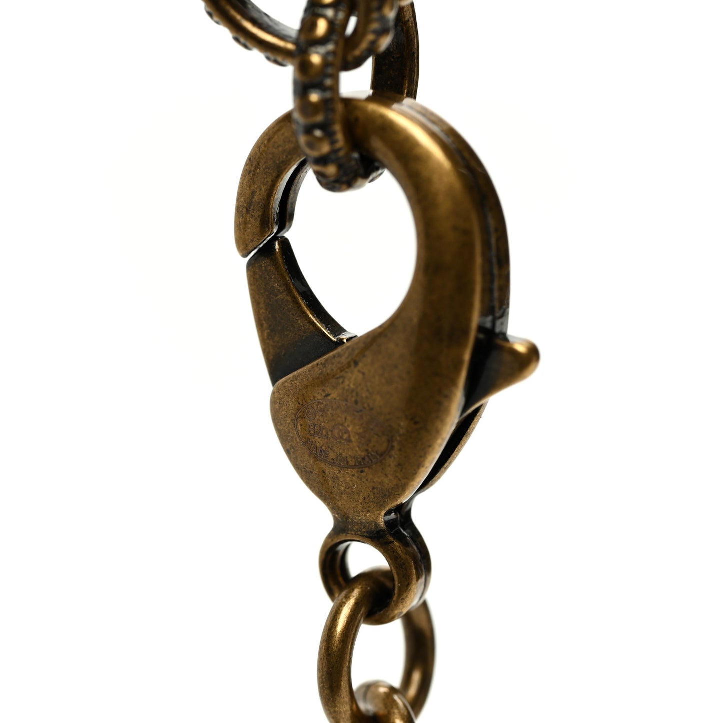 Crystal Chain Link CC Necklace Gold