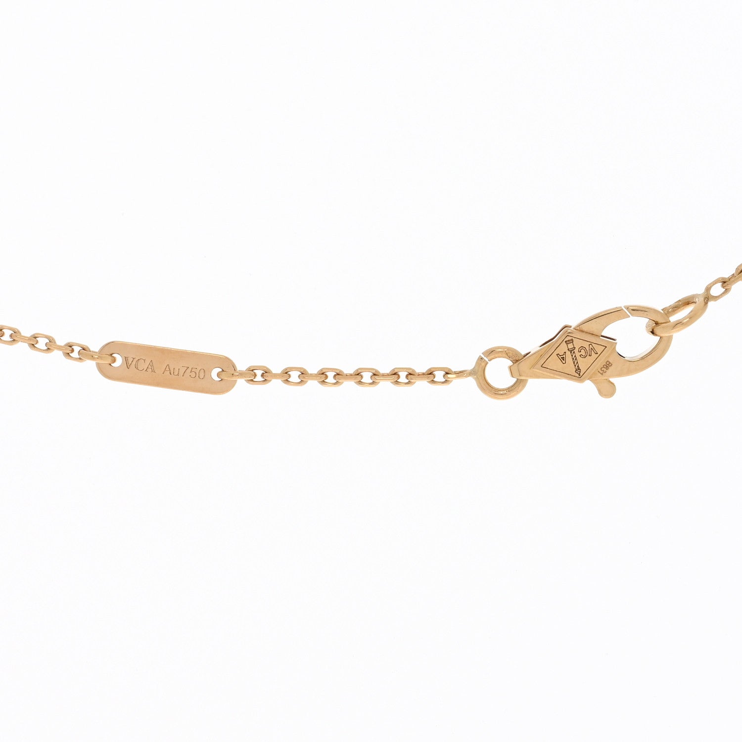 Van Cleef & Arpels 18K Yellow Gold Mother of Pearl Sweet Alhambra Butterfly Pendant Necklace 4 of 4