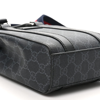 Gucci GG Supreme Monogram Appia Calfskin Web Mini Tote Bag Black 9 of 10