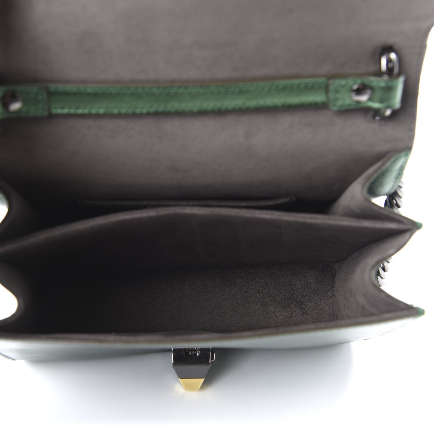 Fendi Vitello Catalan Mirror Scalloped Multi Studded Small Kan I Shoulder Bag Green 5 of 10